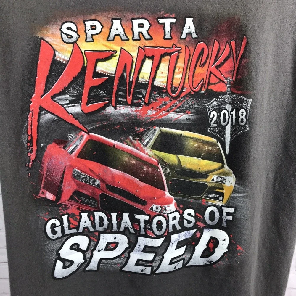 2018 Sparta Kentucky Gladiators of Speed Shirt Men XL Racing Cars Graphic Tee - Picture 2 of 5